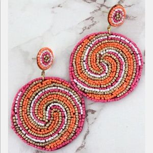🌻BOGO NEW Sunrise Swirl Seed Bead Earrings